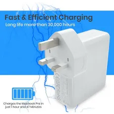 3 Pin Wall Plug Type C Charger Adapter Fast Charger For MacBook, iPhone, Samsung, iPads