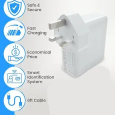 3 Pin Wall Plug Type C Charger Adapter Fast Charger For MacBook, iPhone, Samsung, iPads