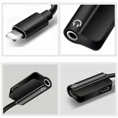 2-IN-1 Audio Splitter Adapter for iPhone - 3.5mm Headphone Jack & Charger | UK