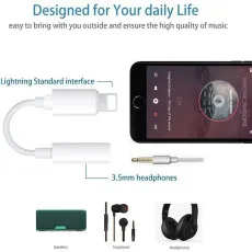 iPhone Aux Cable UK Connector 3.5mm AUX Adapter Cable Headphone Jack Audio Earphone