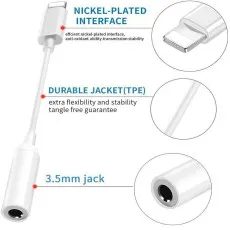 iPhone Aux Cable UK Connector 3.5mm AUX Adapter Cable Headphone Jack Audio Earphone