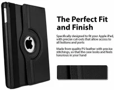 iPad Pro 2022 Case UK 12.9 360 Rotating  Degree Slim PU Leather Protective Smart Stand Kickstand Folio Cover Case