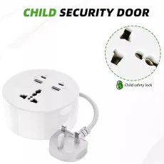 White 4 USB ports extension cord