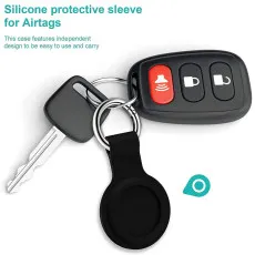 Silicone AirTag Key Ring Holder Anti Lost Pet Case Locator Keychain Clip Holder UK