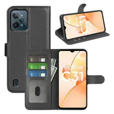 Realme C31 Case 2022 Leather Kickstand Stand Flip Book Wallet Cover