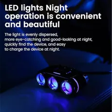 High-Power Car Charger with LED Light