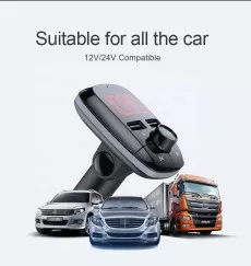 Bluetooth Wireless FM Car Transmitter Mp3 Player Charger Adaptor, QC 3.0 Cigarette Lighter