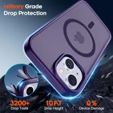 Purpple Shockproof Phone Case For iPhone 16 Plus