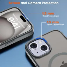 Durable iPhone 16 Plus case slim design grey