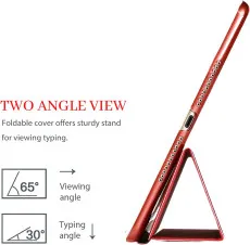 Smart case for iPad Pro 9.7 inch 4th Generation (2016) A1675, A1674, A1673 Smart Magnetic Stand Case Cover with Automatic Wake/Sleep (Red)