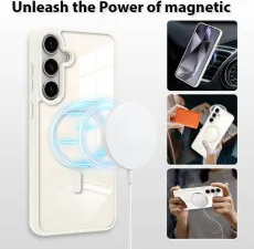 MagSafe charging with white S24 case.