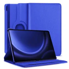 Blue case with 360° rotating stand for Samsung Galaxy Tab S10 Ultra.