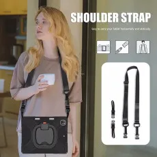 Durable iPad Air 5 cover with long shoulder strip