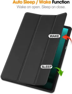 Trifold stand case for Samsung Galaxy Tab S8 Plus with auto wake/sleep function.