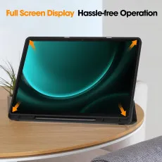 Durable UK leather case for Samsung Galaxy Tab S8 Plus with magnetic closure and stand.