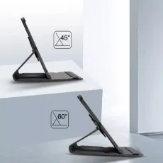 Full protection black case for Samsung Tab S10 Plus with adjustable stand