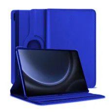 360° rotating stand case for Galaxy Tab S8 in navy blue.