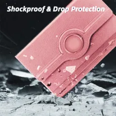 Shock-absorbing TPU interior and PU leather exterior Samsung Galaxy S7 case with 360° rotation.