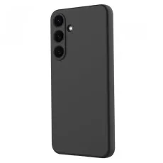 Back view of a sleek matte black protective case for Samsung Galaxy S25