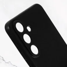 Close-up of a Samsung Galaxy S25 black TPU case