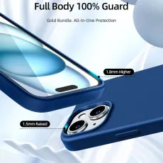 Shockproof iPhone 15 case In Silicone | Blue