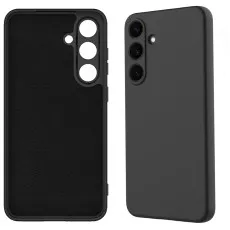 Close-up of a soft TPU silicone cover for Samsung Galaxy S25 Plus with anti-fingerprint finish.