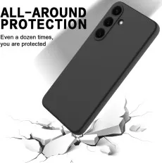 Raised edges of the TPU silicone cover providing screen and camera protection.