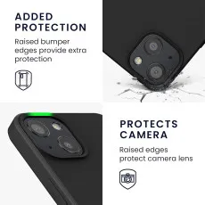 Shockproof iPhone 13 black silicone back cover for full protection