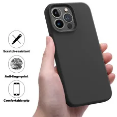 Durable and protective black silicone case for iPhone 13 Pro Max