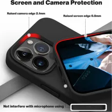 Full-body protection liquid silicone cover for iPhone 13 Pro Max in black