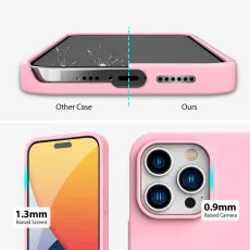 Raised edge design protecting the iPhone 14 Pro Max camera and screen.