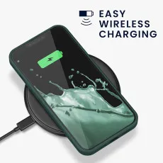 Silicone Green case wirless charging cmpitable