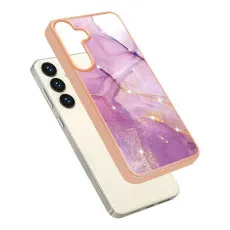 Samsung Galaxy S25 case with soft pink and white swirls