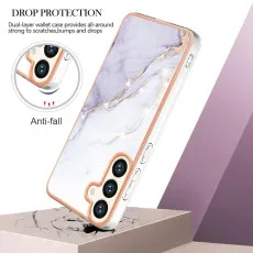 Galaxy S25 White marbale case with drop Protection