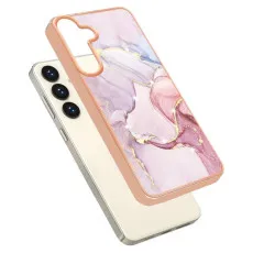 Slim and lightweight marble rose gold phone case for Galaxy S25