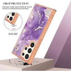 Durable TPU and PC materials of the purple marble phone case
