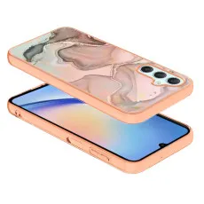 Galaxy S25 Plus Rose Gold Marble Case – Durable and Trendy