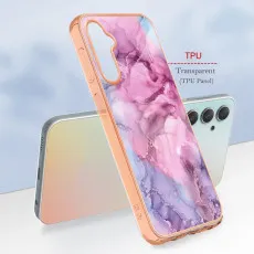 pink marble case with precise cutouts for buttons and ports.