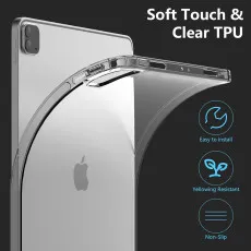 Scratch-resistant clear back of the iPad Pro 12.9 (2020) case.