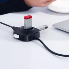 Round 4 Port USB Hub 2.0 Hi-Speed Data Syncing Mini Splitter For PC Laptop