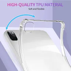 high Quality material, Anti-scratch clear iPad Pro 11 case showing front and back