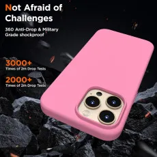 iPhone 13 Pro Silicone Case alegent Pink with DropProtection