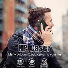 Moto G55 5G leather wallet case in Black with anti finger