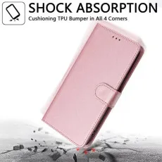 Motorola Moto E14 wallet leather case with drop protection