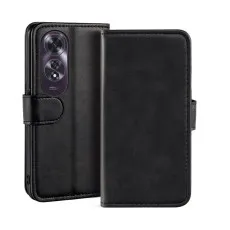 OPPO A60 Leather Wallet Case black