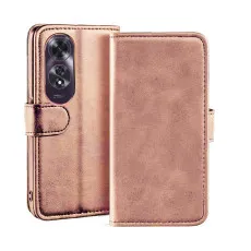 OPPO A60 Leather Wallet Case rose gold