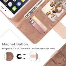 OPPO A60 Leather Folio Case Rose Gold with protective pockets