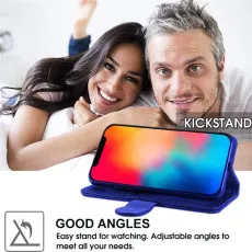 OPPO A60 Leather Wallet Case blue with adjustable stand