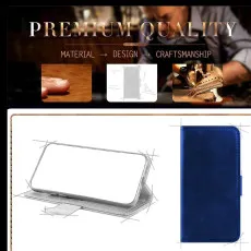 OPPO A60 Leather Wallet Case blue with multi angel stand