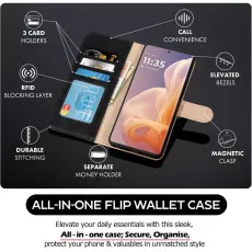 Moto G85 wallet case with card slots